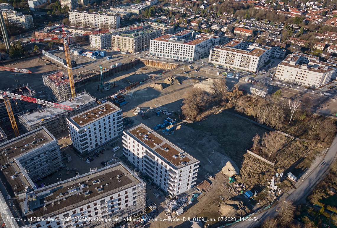 07.01.2023 - Baustelle zum Alexisquartier und Pandion Verde in Neuperlach 07.01.2023 - Baustelle zum Alexisquartier und Pandion Verde in Neuperlach